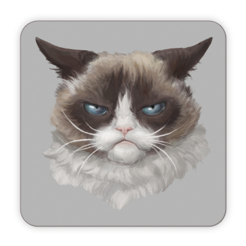 Костер (подставка под кружку) Grumpy Cat / Сердитый Кот