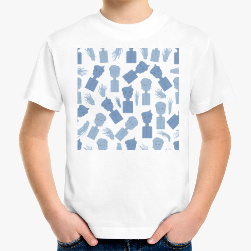 Детская футболка с принтом Люди паттерн