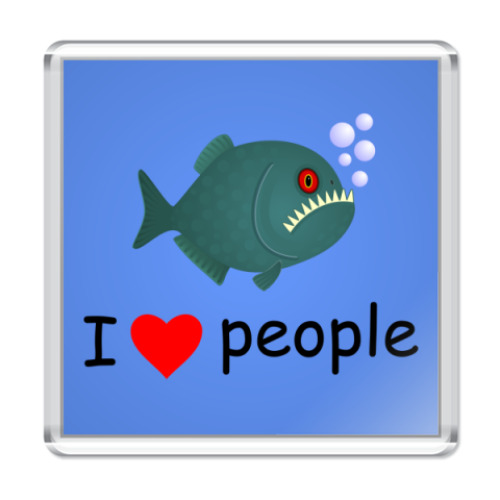 Магнит с принтом I love people