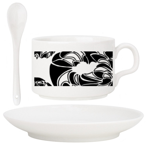 Кофейный набор с принтом "Трио"