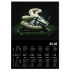 Календарь A2 2026, черный Змея