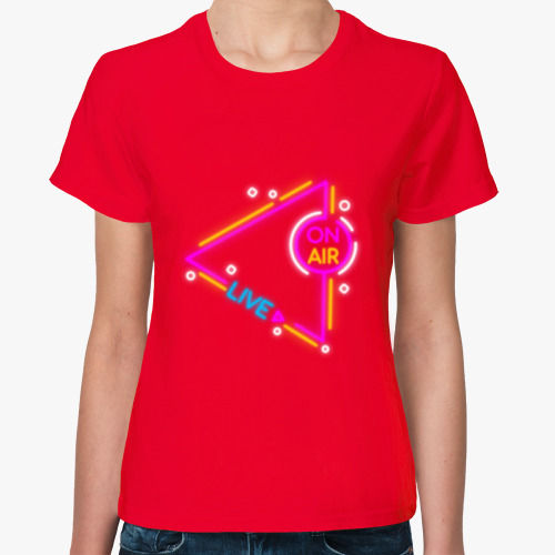 Женская футболка с принтом Прямой эфир
