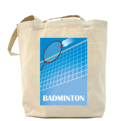 Сумка шоппер с принтом Бадминтон