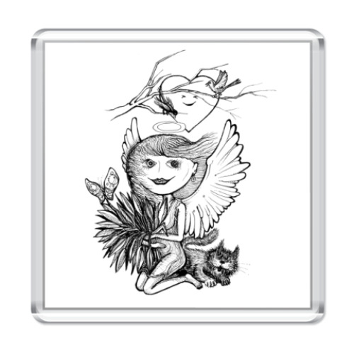 Магнит с принтом Ангел