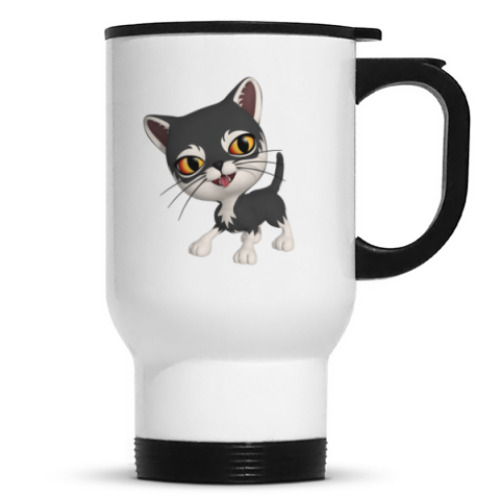 Кружка-термос с принтом Котенок