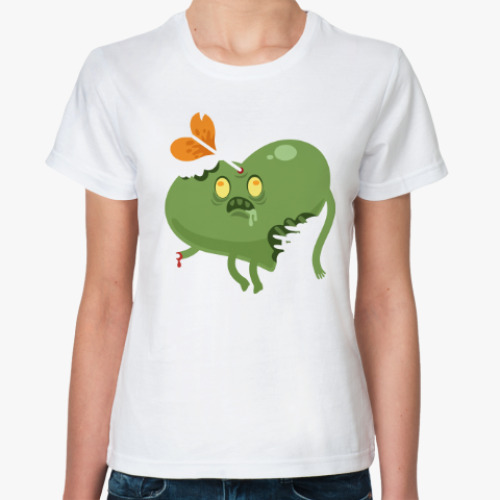 Классическая футболка с принтом Сердце зомби