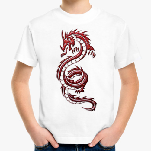 Детская футболка с принтом Дракон
