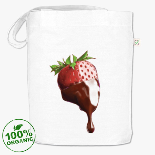 Сумка шоппер с принтом Клубничка