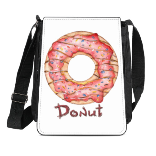 Сумка-планшет сладкая иллюстрация с пончиком