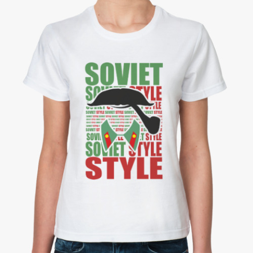 Классическая футболка Soviet Style. Усы. Сталин.