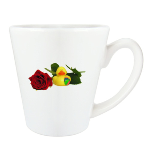 Чашка Латте с принтом Уточка