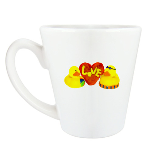 Чашка Латте с принтом Уточка