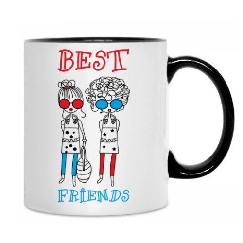 Кружка с принтом Best friends