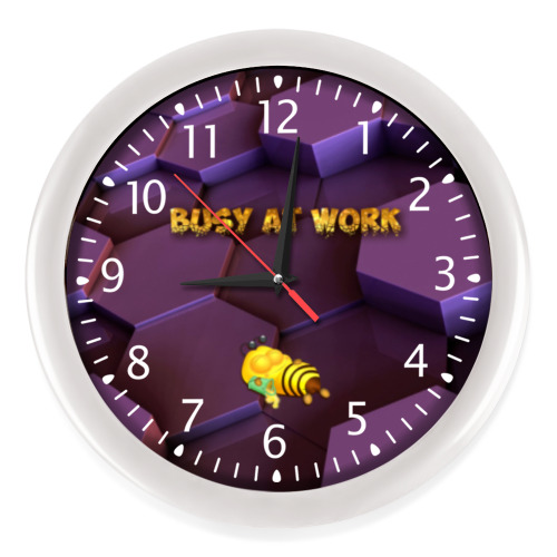 Настенные часы с принтом Занят на работе!