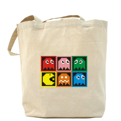 Сумка шоппер с принтом Pacman