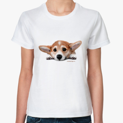 Классическая футболка с принтом Корги