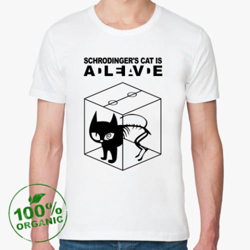 Футболка из органик-хлопка Кот Шрёдингера