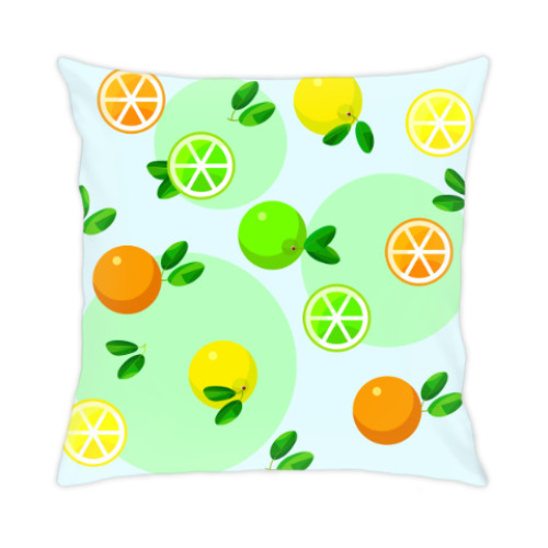 Подушка с принтом Цитрусовые фрукты