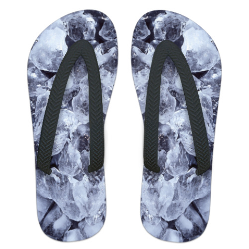 Шлепанцы (сланцы) с принтом Куски льда