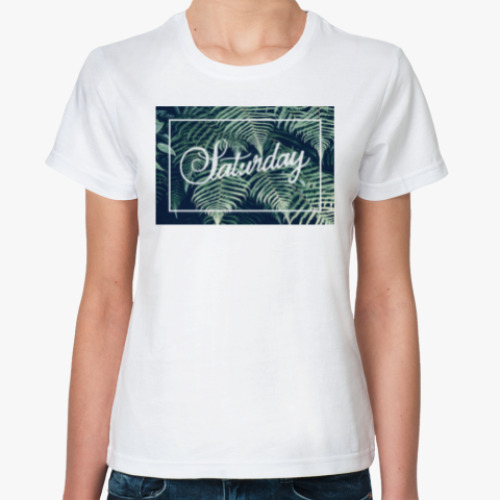 Классическая футболка с принтом Saturday