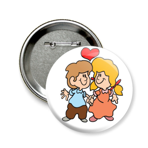 Значок 58мм с принтом любовь