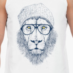 Крутой лев хипстер
