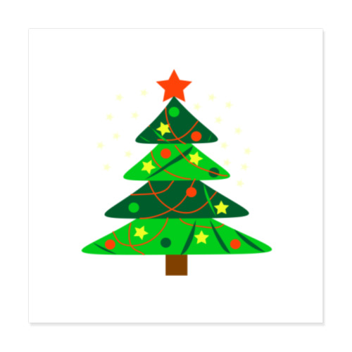Виниловые наклейки с принтом Новогодняя ёлка