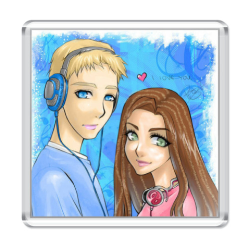 Магнит с принтом Boy & Girl
