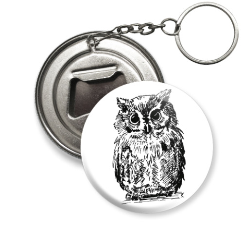 Брелок-открывашка с принтом Сова
