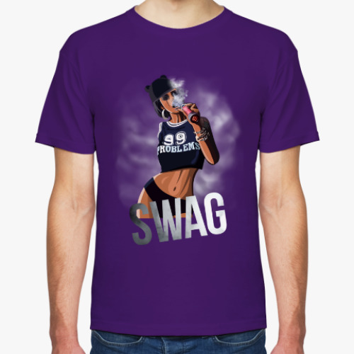 Футболка с принтом swag девушка