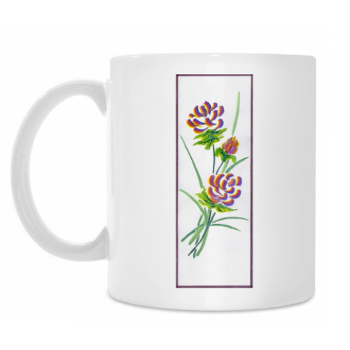 Кружка с принтом Букет из пионов