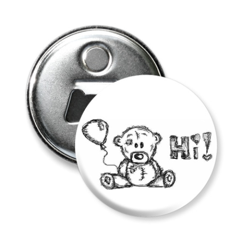 Магнит-открывашка с принтом Hi!