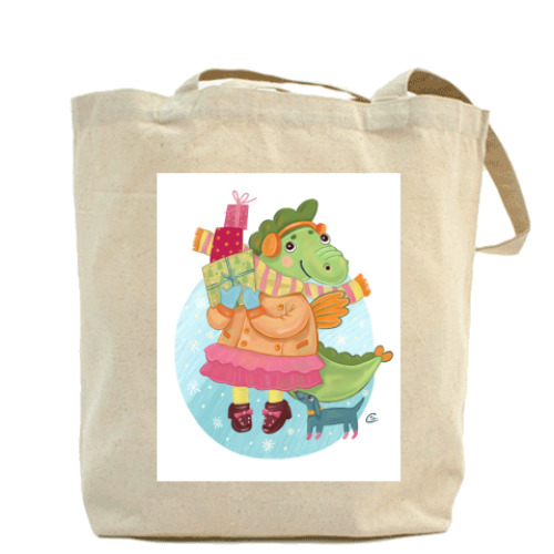 Сумка шоппер с принтом Дракончик