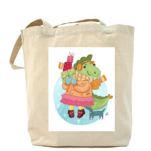 Сумка шоппер с принтом Дракончик