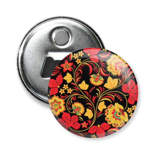 Магнит-открывашка с принтом  Хохлома роспись