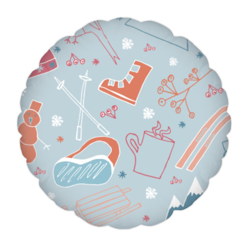 Подушка с принтом Зима