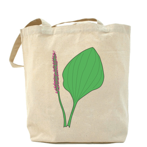 Сумка шоппер с принтом подорожник