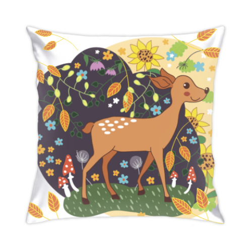 Подушка с принтом Лес - удивительный мир!