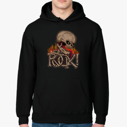 Толстовка худи с принтом Rock!